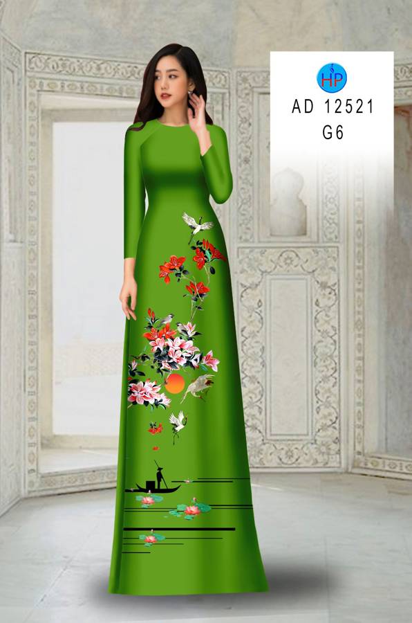 Vải Áo Dài Hoa In 3D AD 12521 29